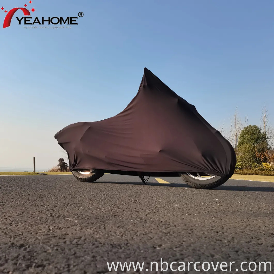 Full Black Super Elastic Soft Inside Motorcycle Cover Indoor Dust-Proof Cover